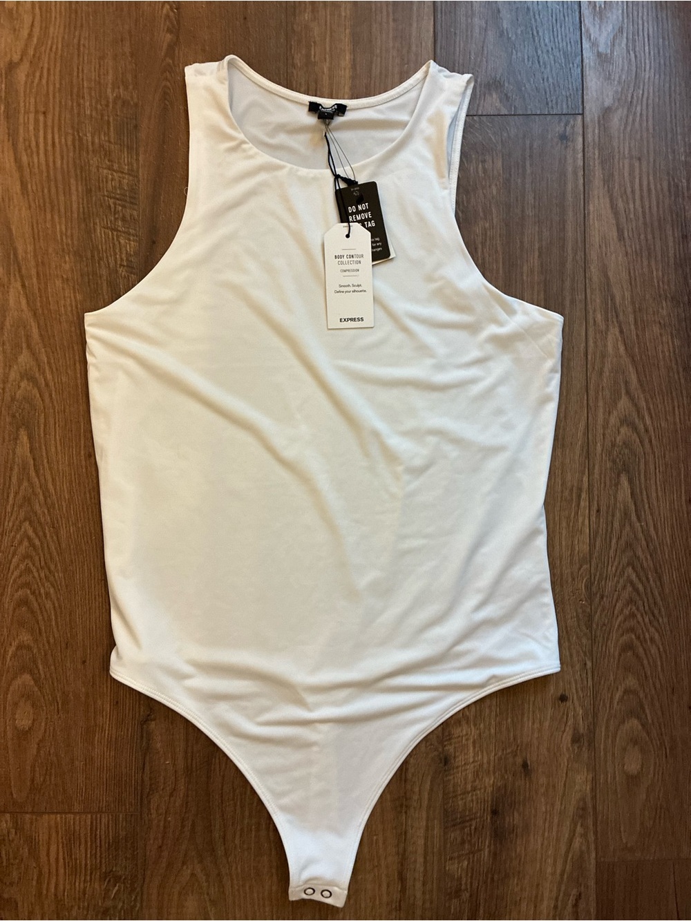 Express White Body Contour Tank Bodysuit